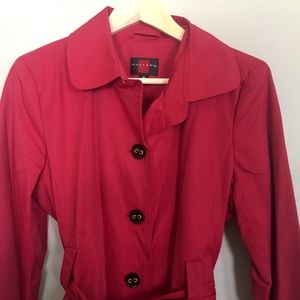 Gallery—Red Water Resistant Trenchcoat—M